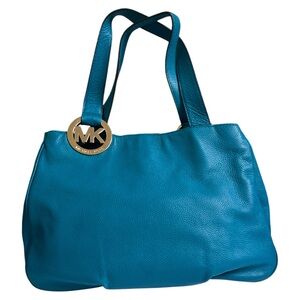 Michael Kors Teal Leather Shoulder Bag